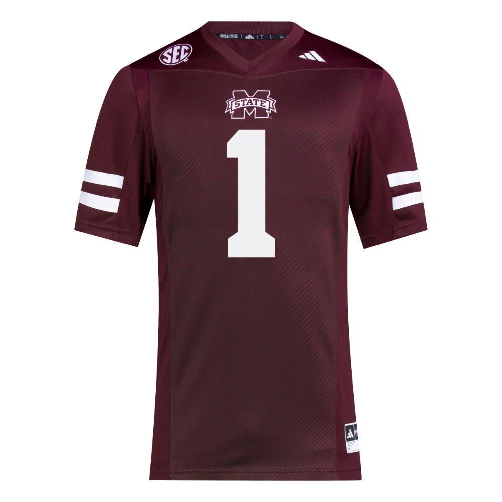 Bulldogs  Mississippi State Adidas V-Neck Baseball Jersey